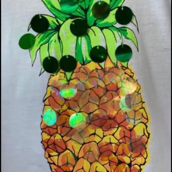 NWT CARIBBEAN JOE Bling Pineapple Top Small - Picture 3 of 7